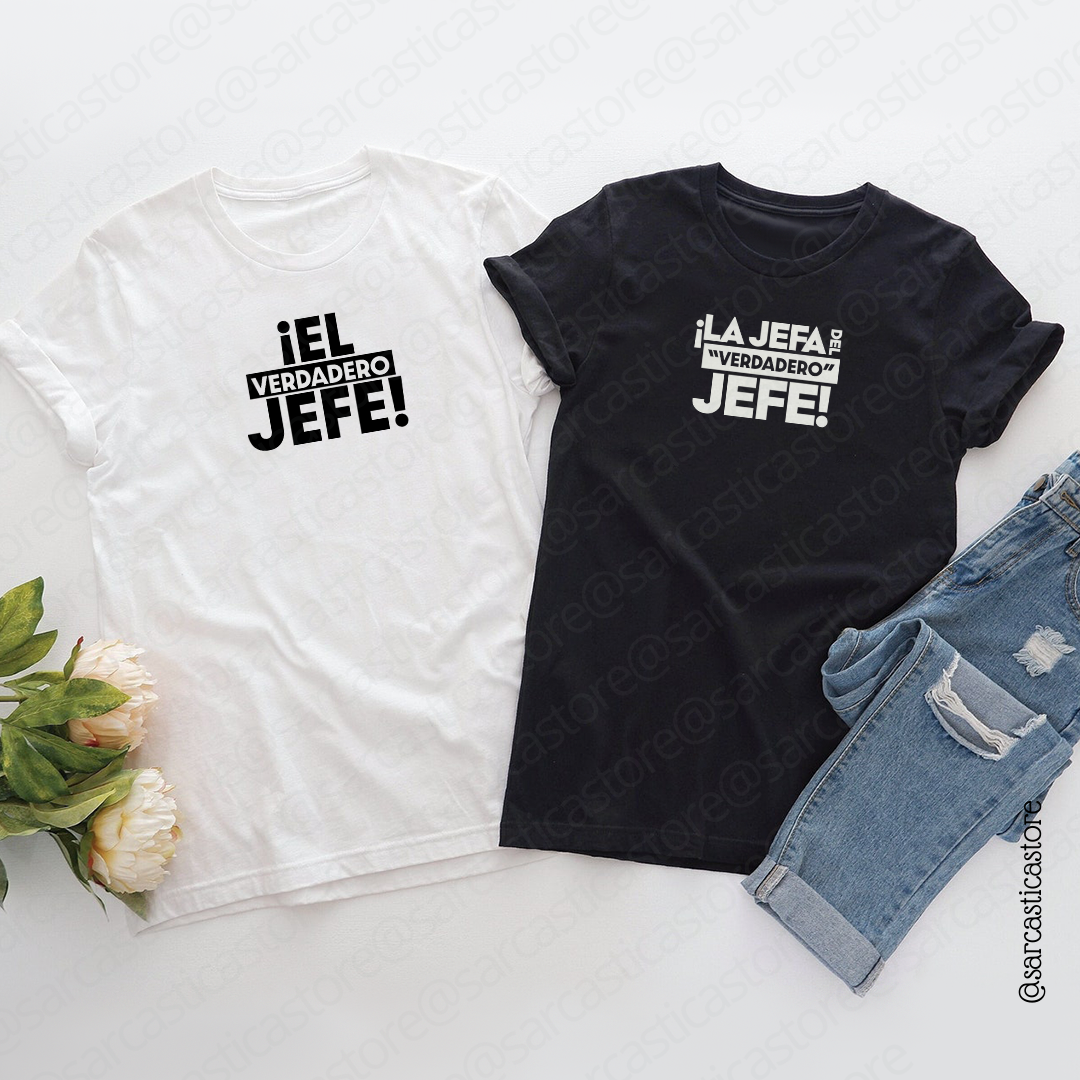 Polos Match Pareja "El jefe - La jefa del jefe"