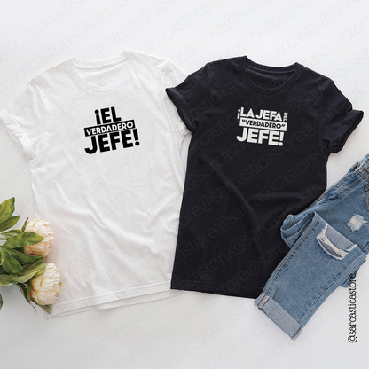 Polos Match Pareja "El jefe - La jefa del jefe"