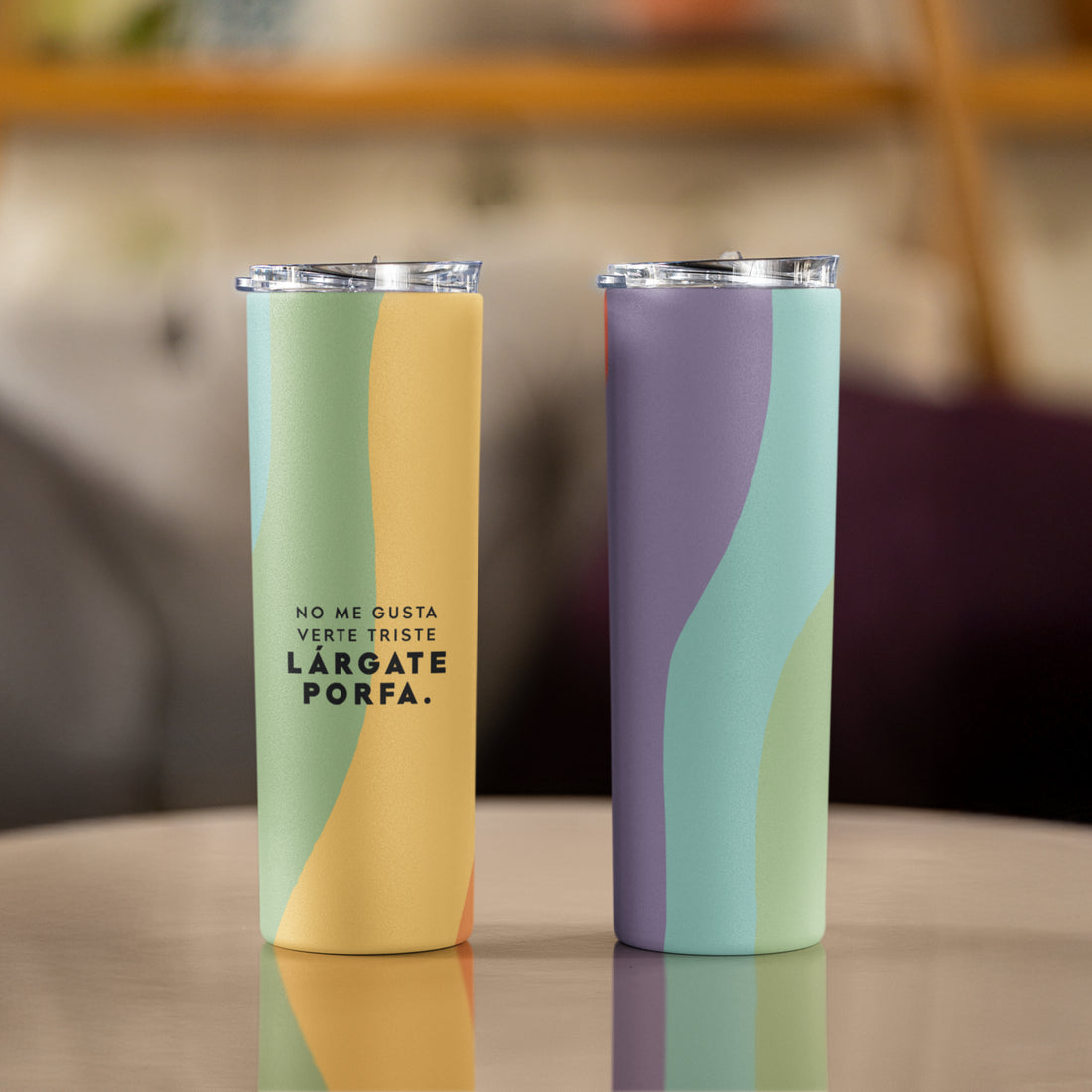 Tumbler No me gusta verte triste Lárgate Porfa