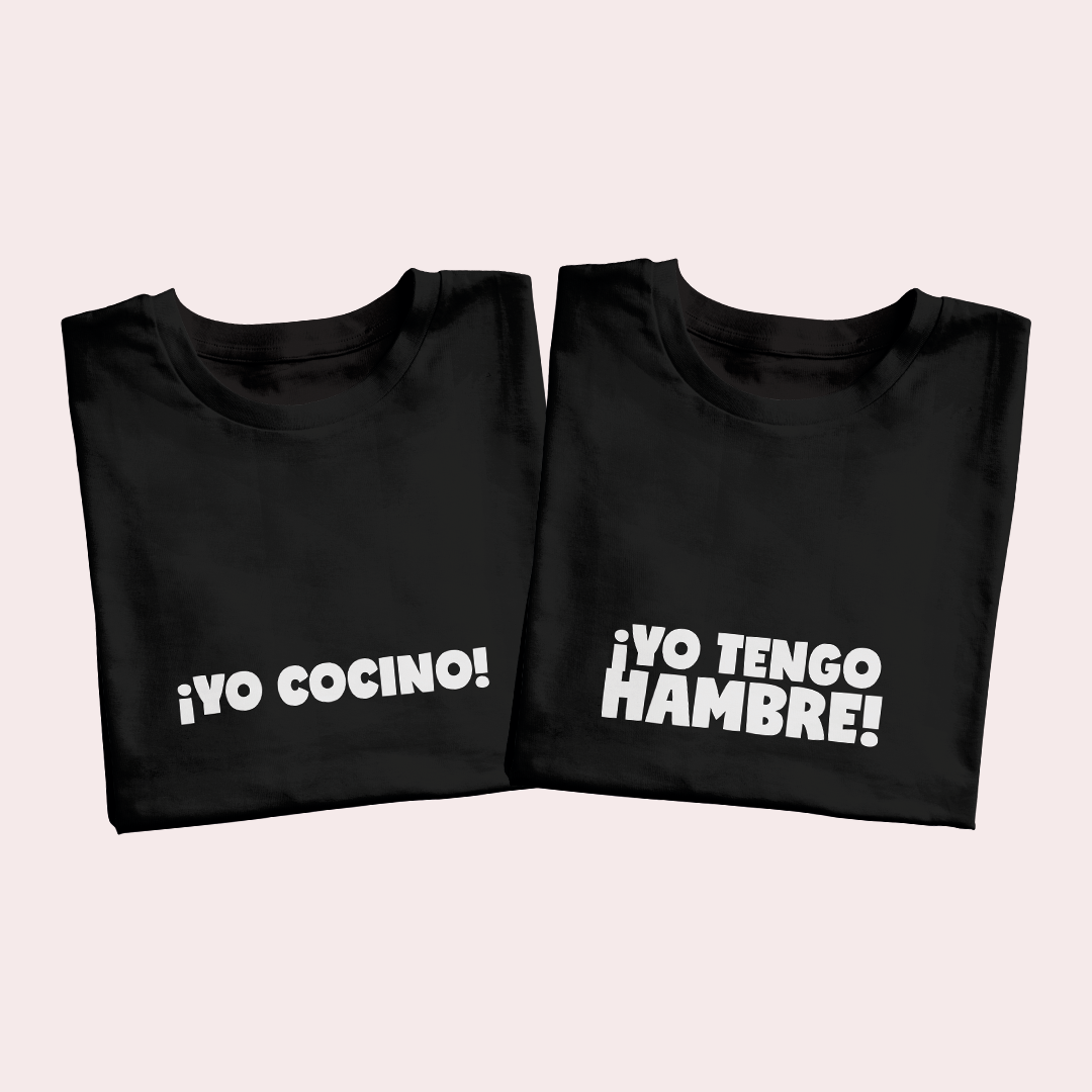 Polos Match pareja "Yo cocino - Yo tengo hambre"