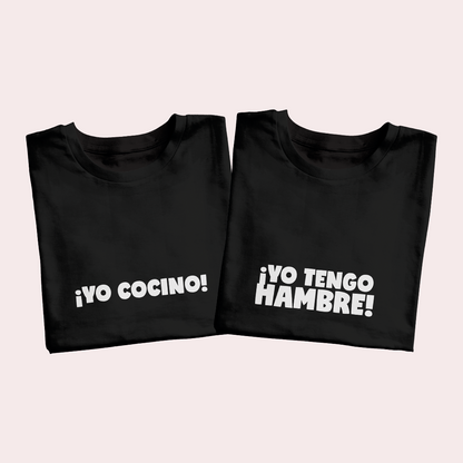Polos Match pareja "Yo cocino - Yo tengo hambre"