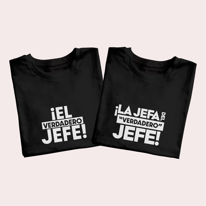 Polos Match Pareja "El jefe - La jefa del jefe"