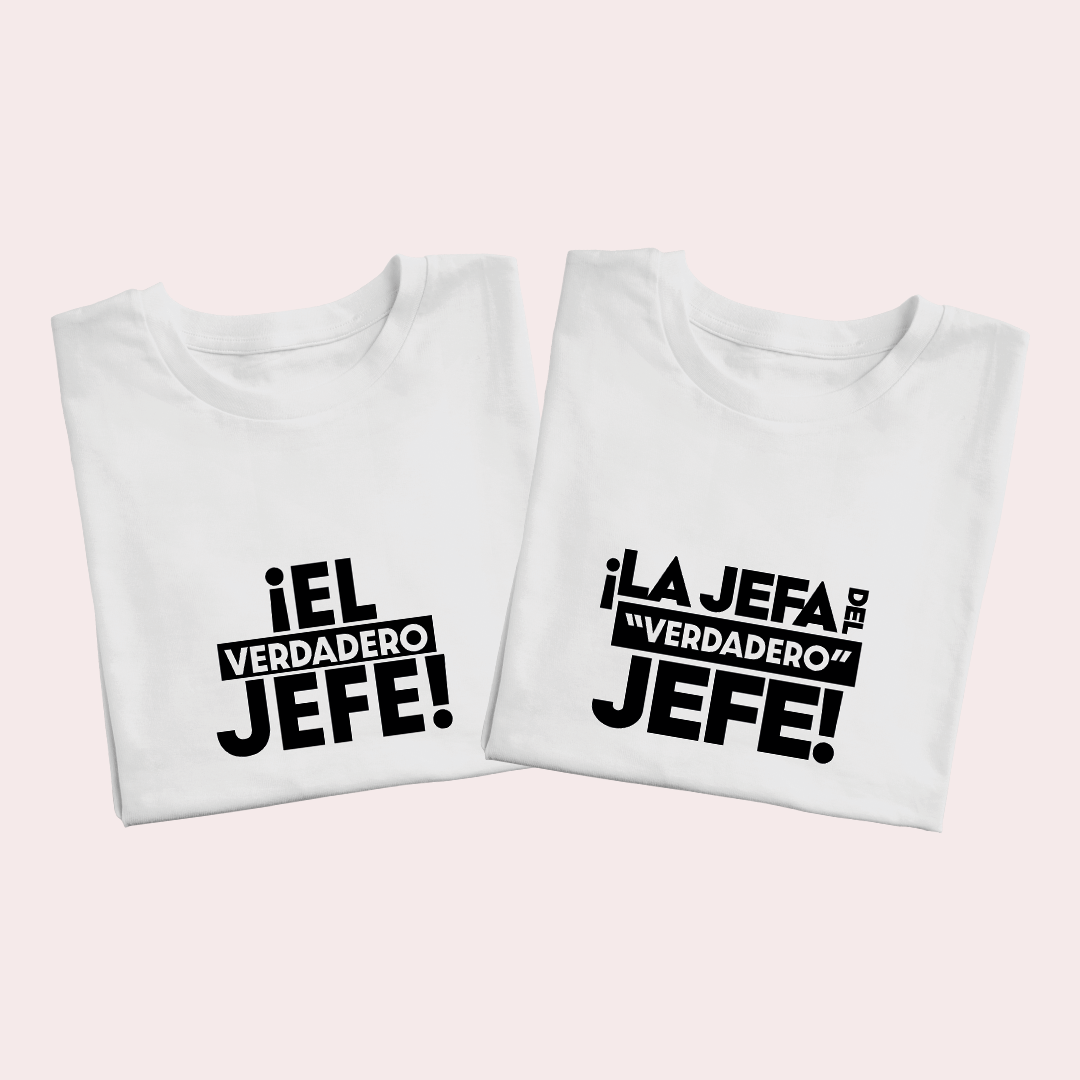 Polos Match Pareja "El jefe - La jefa del jefe"
