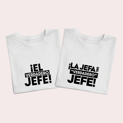 Polos Match Pareja "El jefe - La jefa del jefe"