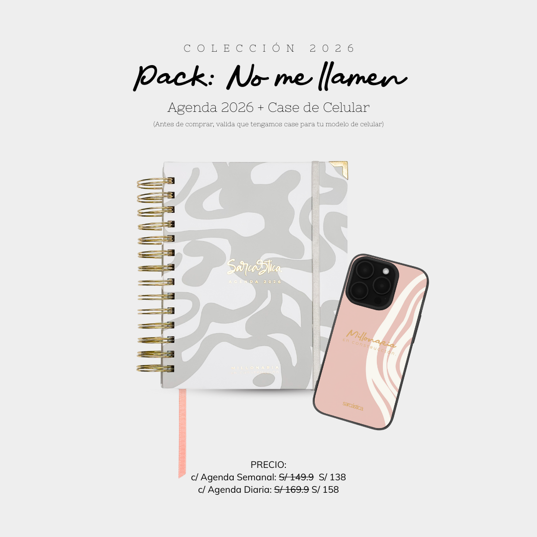 Pack:  Agenda - No me llamen + Case - Millonaria en Construcción