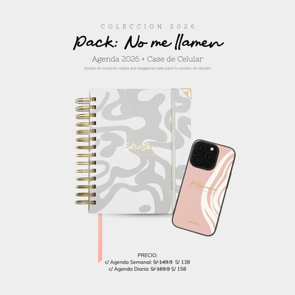 Pack:  Agenda - No me llamen + Case - Millonaria en Construcción