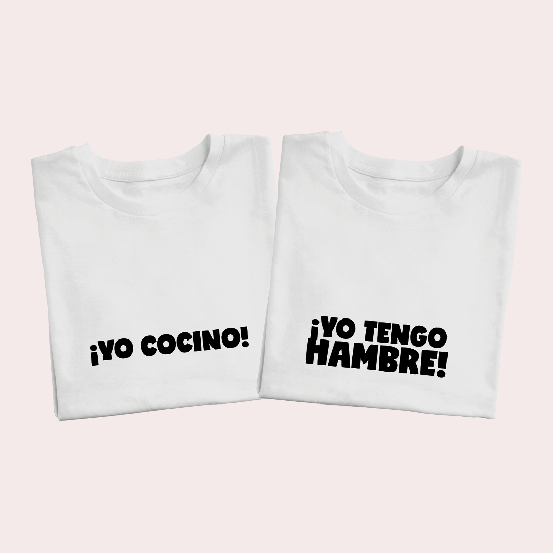 Polos Match pareja "Yo cocino - Yo tengo hambre"