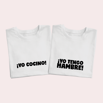 Polos Match pareja "Yo cocino - Yo tengo hambre"