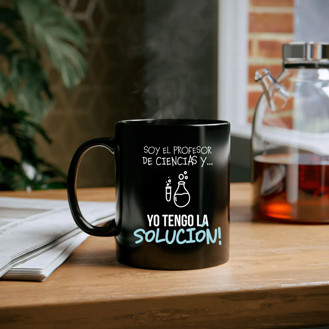 Taza Negra Maestro Soy el profesorde ciencias