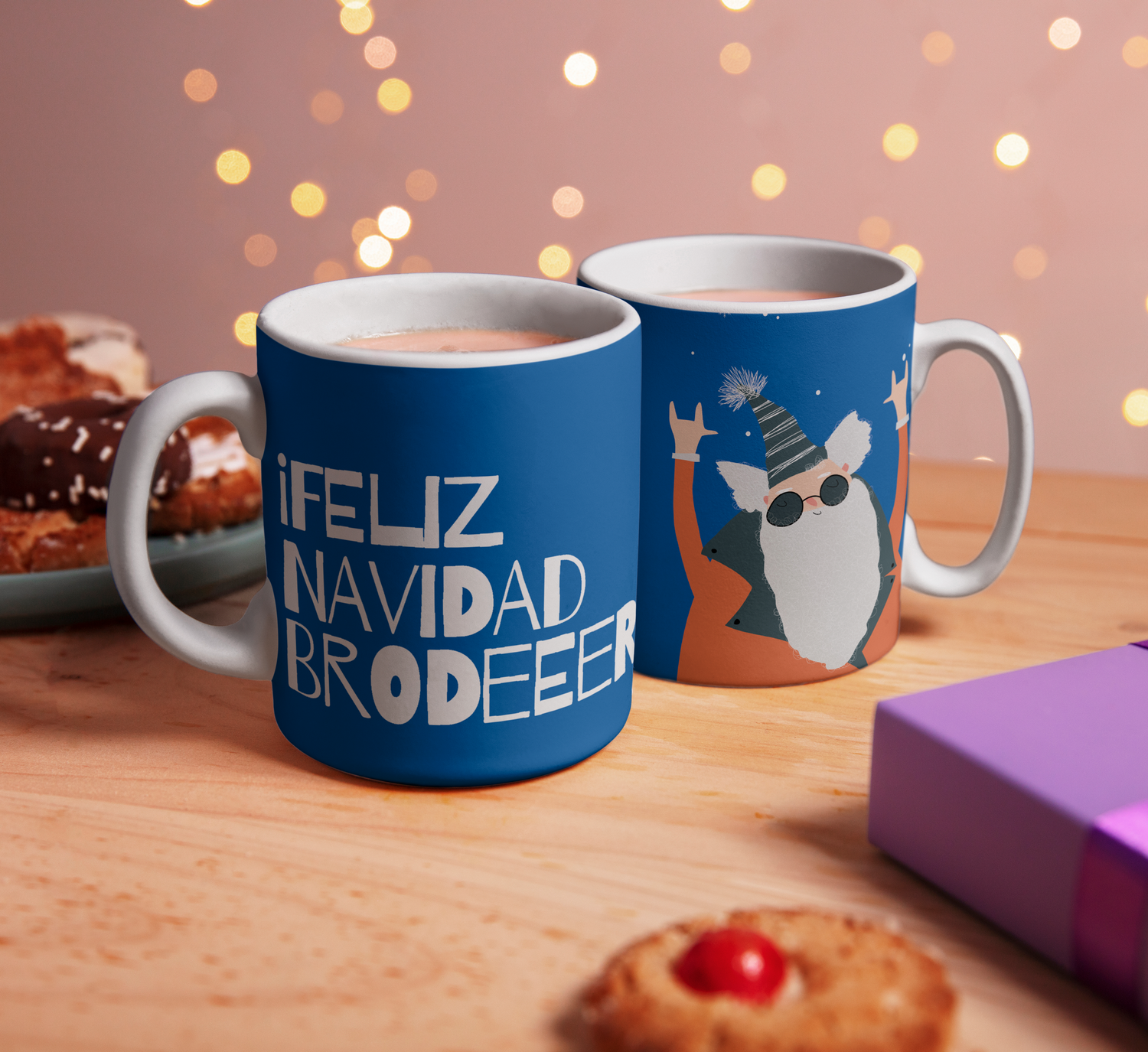Taza Navideña - Feliz Navidad Brodeeer! AZUL