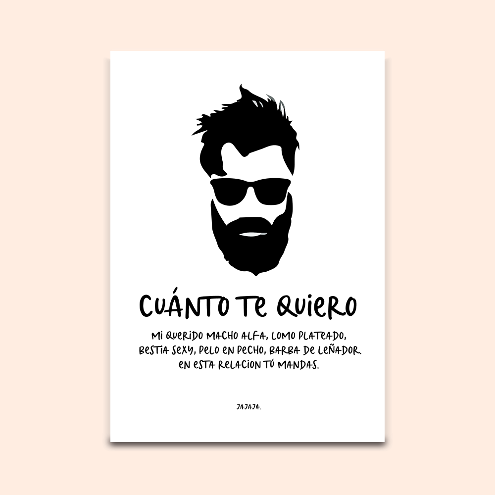 Postal Macho alfa, pelo en pecho
