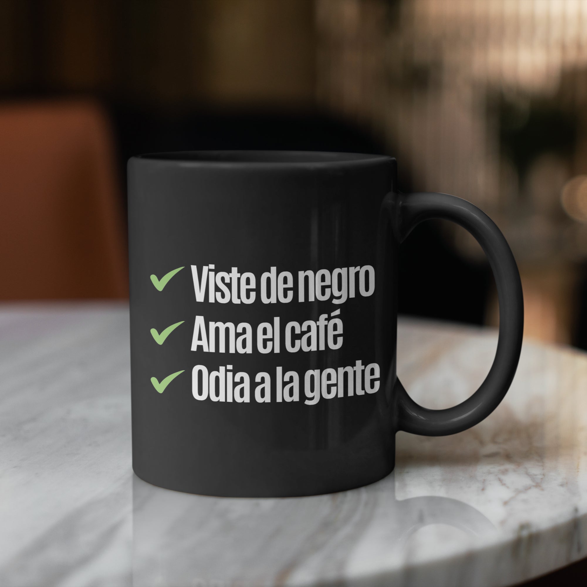 Taza Viste de Negro, Ama el Café, Odia a la Gente