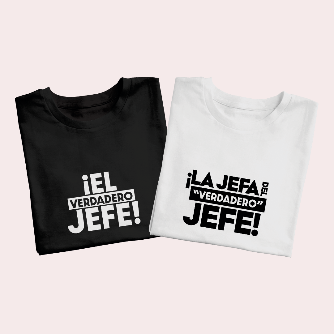 Polos Match Pareja "El jefe - La jefa del jefe"