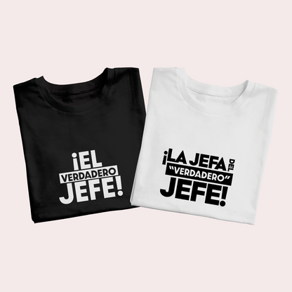 Polos Match Pareja "El jefe - La jefa del jefe"