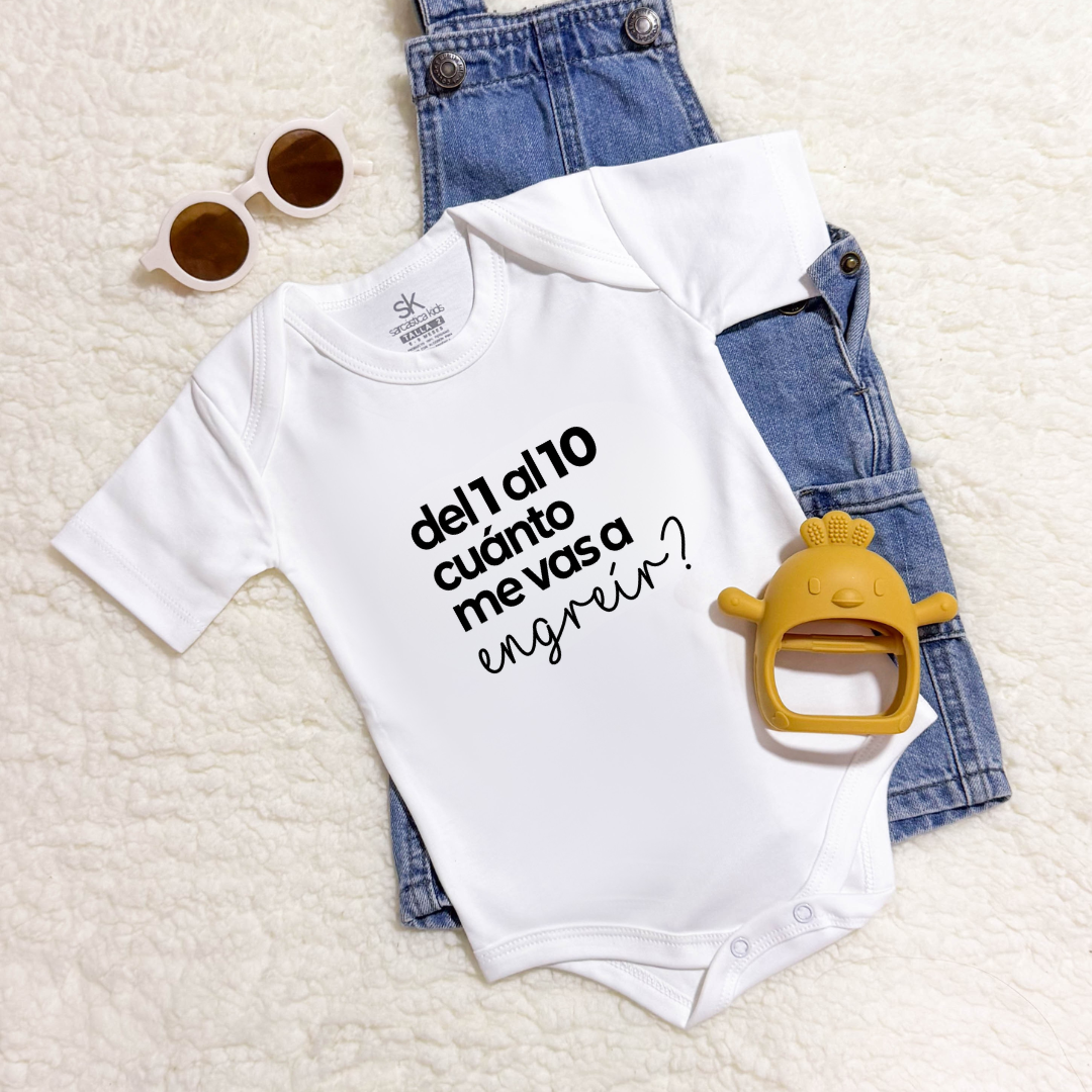 Body para Bebé - Del 1 al 10 cuánto me vas a engreír?